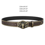 Western Cowboy PU Leathers Belt Men Waist Strap Vintage Engraved Belt for Jeans