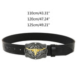 Longhorn Bull Belt Buckle Belt Vintage Western Belt Cowboy Belts For Men Western With Big Buckle Leather Belt Jeans Belt cinto