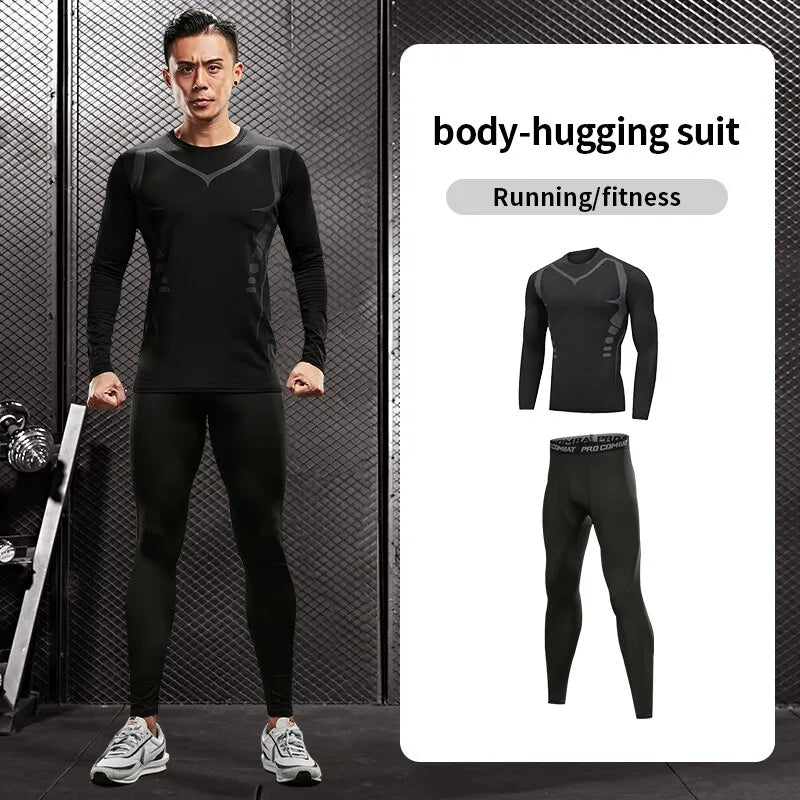 Sports Suit Men's Running Gym Clothes Running Clothes Cycling Tight Spring, Autumn And Winter Quick-drying Clothes