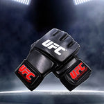 Half Finger Boxing PU Leather Gloves Fighting Kick Boxing Gloves Karate Muay Thai Training Workout Gloves Taekwondo Protector