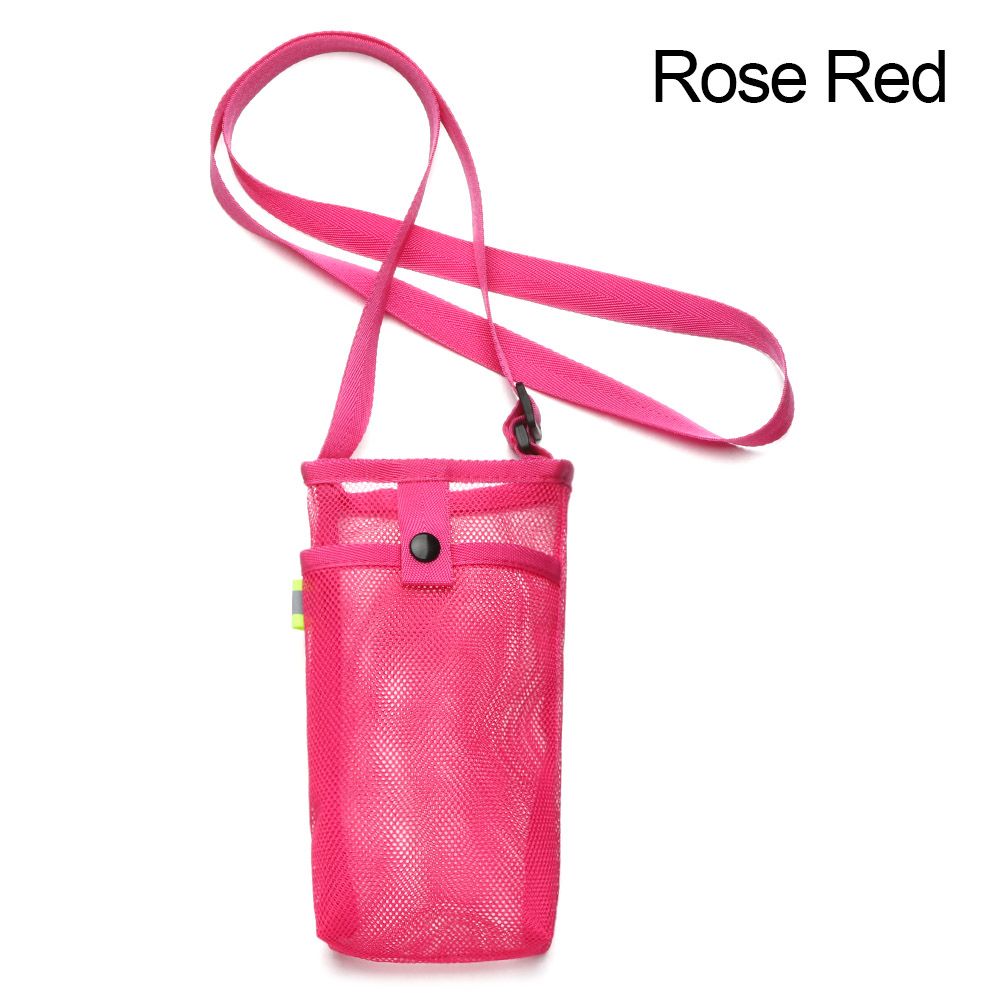 Portable Sport Water Bottle Cover Mesh Cup Sleeve Pouch With Strap Mobile Phone Bag Visible Bag Outdoor Camping Accessories