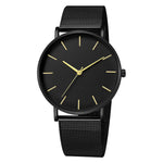 Men Watch Magnetic Bracelet Ultra Thin Quartz Watch Men Slim Mesh Steel Waterproof Sport Watch Black Relogio Masculino