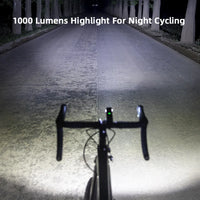 ROCKBROS 1000LM Bike Light Front Lamp Type-C Rechargeable LED 4500mAh Bicycle Light Waterproof Headlight Bike Accessories