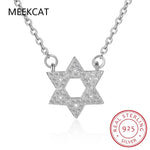 Collare Magen Star Of David 925 Sterling Silver Pendant Israel Chain Necklace Women Judaica Jewish Vintage Fine Jewelry