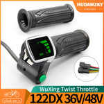 Electric Bicycle WUXING 122DX Full Twist Throttle  24V 36V 48V 60V 72V 6 Wires E-bike Accessories Throttle with Power Switch