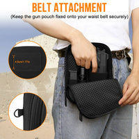 Tactical Concealed Gun Pouch Handgun Pistol Holster Shoulder Bag EDC Waist Bag Magazine Pouch Outdoor Flashlight Phone Tool Case