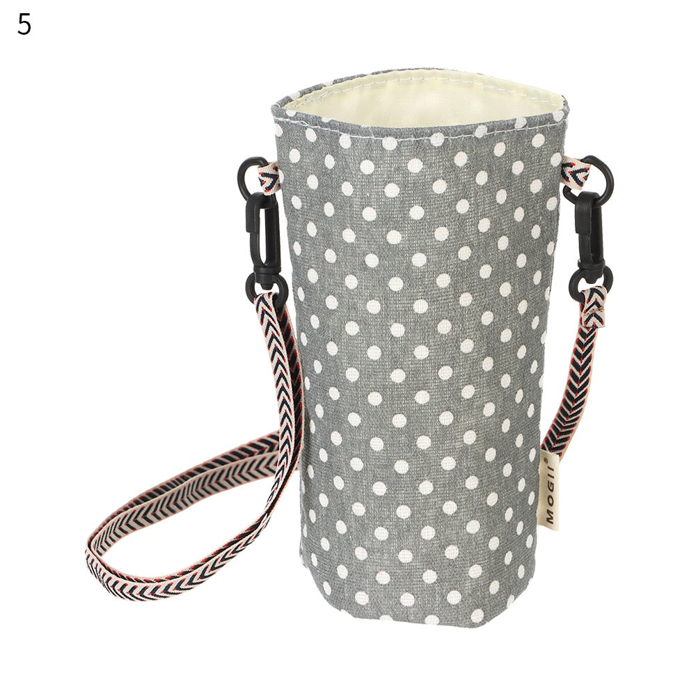 Portable Sport Water Bottle Cover Mesh Cup Sleeve Pouch With Strap Mobile Phone Bag Visible Bag Outdoor Camping Accessories