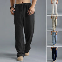 Men Soild Cotton Linen Pants Breathable Linen Trousers Man Elastic Sport Training Sweatpants Gym Hip Pop Jogger Men Clothing 5XL