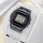 Sports Electronic Watch Men and Women Square Junior High School High School Students Black Gray LED Digital Watches