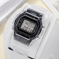 Sports Electronic Watch Men and Women Square Junior High School High School Students Black Gray LED Digital Watches