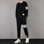 Spring Autumn Men's Luxury Clothing Korean Style Two Piece Set Sport Man Tracksuit Waffle Pants Fashion Baggy TB Trousers Suit