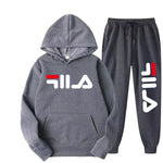 Autumn Winter Tracksuit 2 Pieces Sets Unisex Outdoor Sport Hoodies Cotton Fleece Sweatshirt+Pants Suit Hooded Sportswear