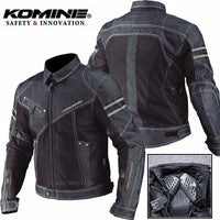 KOMINE JK006 Jacket Spring Breathable Denim Mesh Racing Ride High-performance Drop Resistance Clothing Motorcycle Jacket