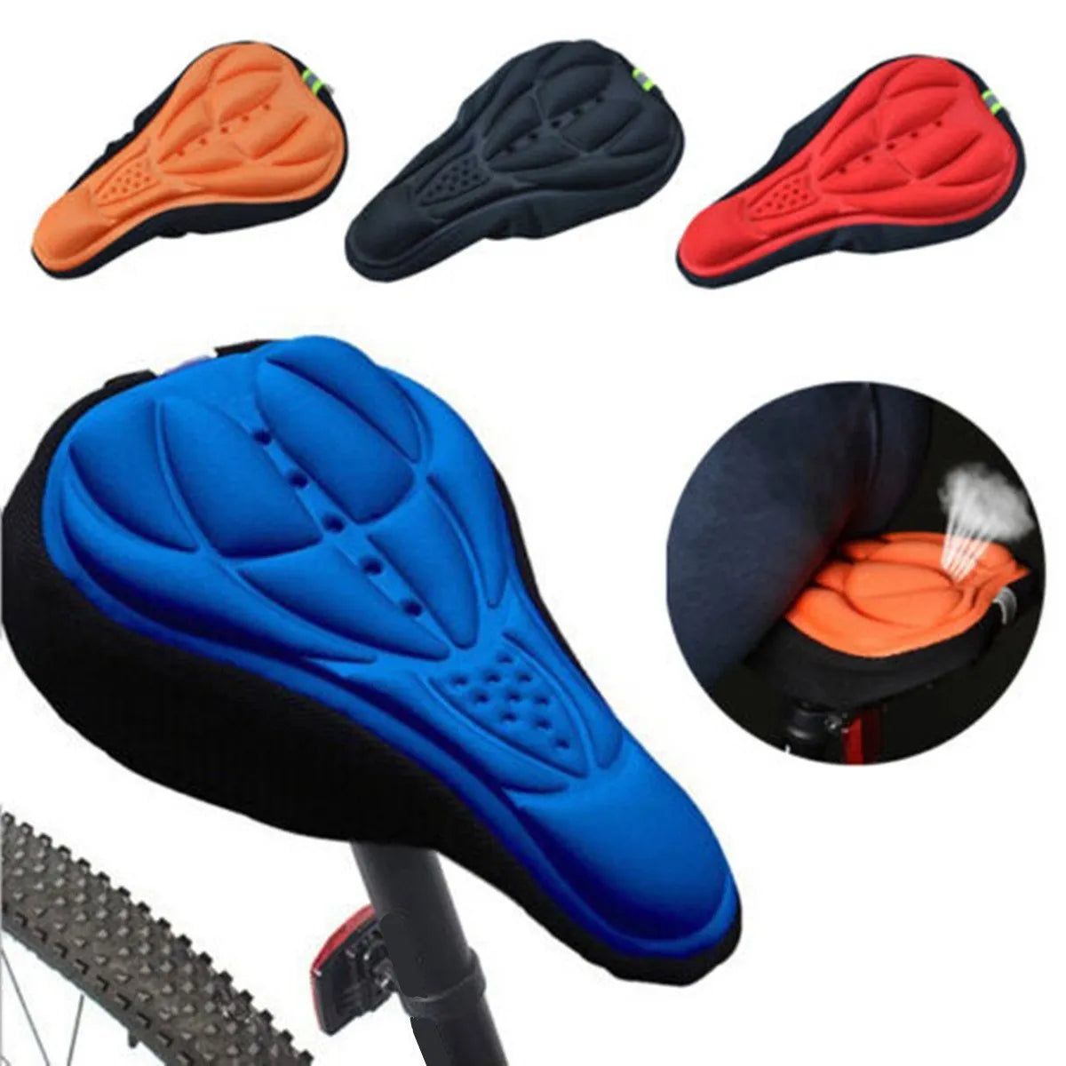 New 3D  Saddle Seat NEW Soft Bike Seat Cover Comfortable Foam Seat Cushion Cycling Saddle for  Bike Accessories