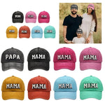 Papa Mama Letter Embroidery Parent-Child Baseball Cap Adjustable Outdoor Sun Protection Unisex Dad Hat Snapback