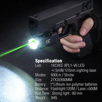 Weapon Light Rechargeable Airsoft Pistol Gun Laser Flashlight Military Tactical Flashlights Tactical Laser Hunting Accessories