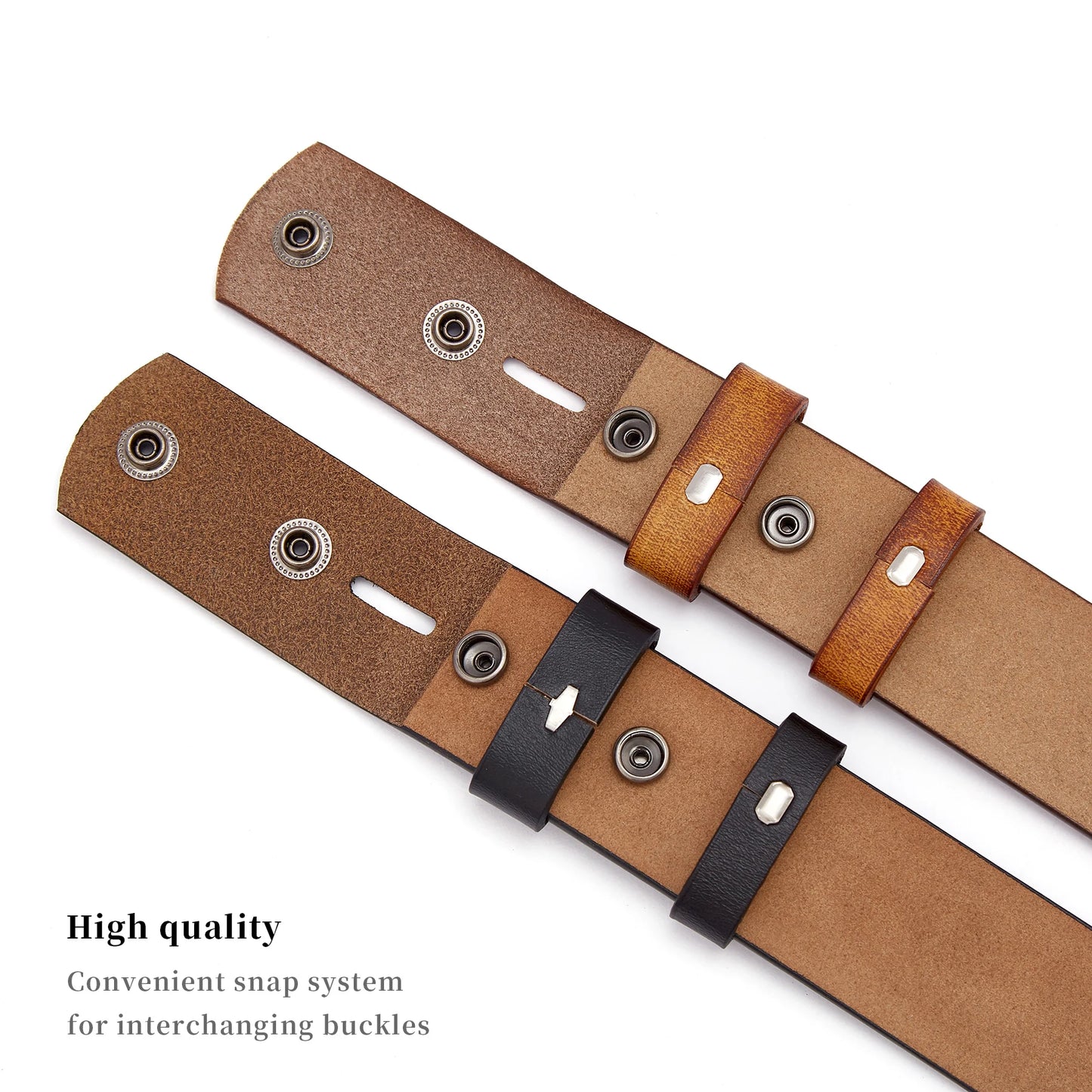 2024 High Quantity Western Leather Men Belts No Buckle Strap for Men Two Layer Embossed Cowhide Male Cowboy Belt Without Buckle