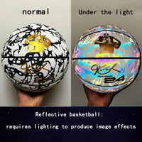 2023 Reflective Glow Basketball Size 5 7 Outdoor Street Cool Balls Glowing Luminous Basketballs Child Youth Adults Balls