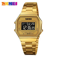 SKMEI 1647 Retro Digital Male Watches reloj hombre Stainless Mens Wristwatches Casual Simple Waterproof Watch Men Clock 1328