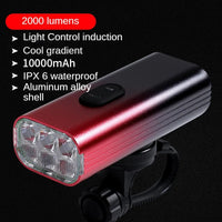 Bicycle Headlights, Bicycle Lights, High Lumen, Six Lamp Beads, Night Riding Lights, Strong Light, Flashlight, USB2000 Lumen