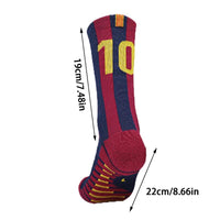 Professional Soccer Socks 1 Pair Anti-Slip Star Number Football Socks Middle Tube Socks Comfortable Stretch Men's Sports Socks