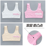 3pcs/Lot Girl Racerback Cotton Sport Training Bra Letter Print Solid Color Wide Strap Underwear