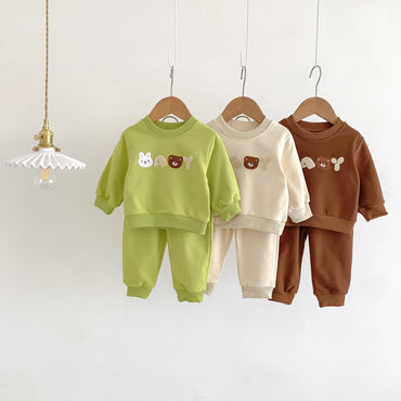 Autumn Baby Boy Girl Tricot Babies Clothes Wholesale Sweatshirt Cotton Long Sleeve Suit Kids Baby Outfit Set New Born Item Stuff