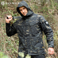 HAN WILD M65 Jacket Army Fans Combat Men Clothing Hunting Windbreaker Military Jackets Windproof Flight Pilot Coat Hood Jacket