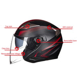 Motorcycle Helmet Half Face Double Lens Cool Casco Moto Four Seasons Men Women Street Fashion Helmet Capacete De Moto Safety