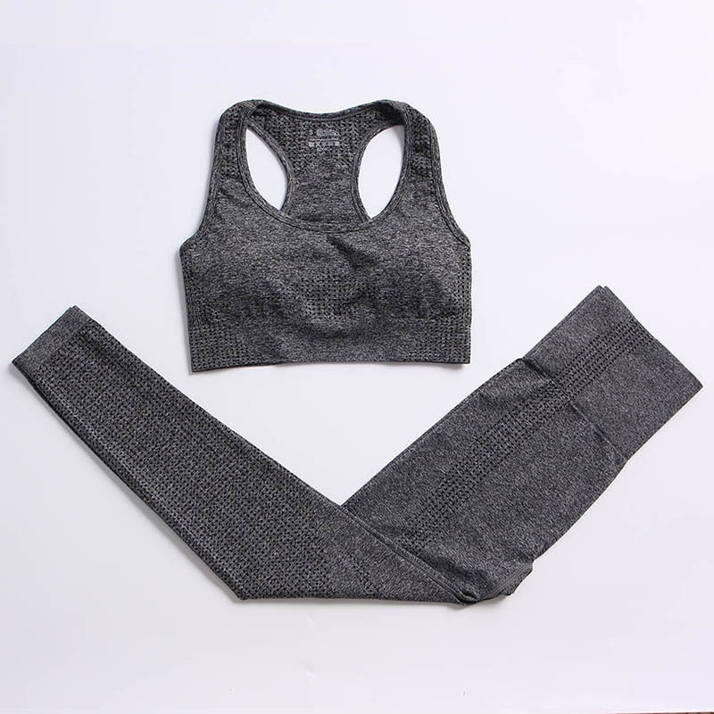 Women Vital Seamless Yoga Set Gym Clothing Fitness Leggings+Cropped Shirts Sport Suit Women Long Sleeve Tracksuit Active Wear