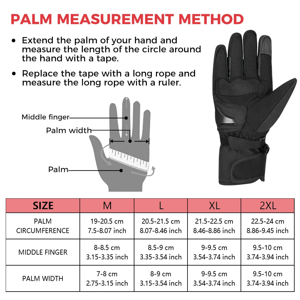 KEMIMOTO CE Motorcycle Gloves Winter Waterproof Warm Moto Guantes Touch Screen Motorbike Riding Gloves Carbon Fiber Protective