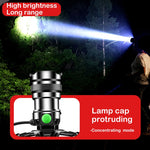 Headlamp Rechargeable Headlight 18650 Usb Led Ultra Powerful Head-mounted Searchlight Battery Camping Hunting Fishing Hiking