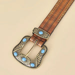 Western Turquoise Belt Buckle Belt Vintage Western Belt Cowboy Belts For Men With Big Buckle Leather Belt Jeans Belt R7RF