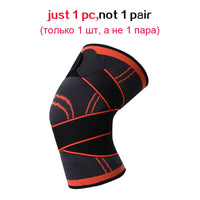 1PC Sports Fitness Knee Pads Men Pressurized Elastic Kneepad Support Bandage Fitness Gear Basketball Volleyball Brace Protector