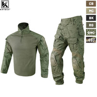 KRYDEX CP Style Tactical Camouflage Shirt & Pants Kit G3 Combat BDU Uniform Set For Military Airsoft Hunting Shooting Paintball