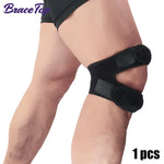 BraceTop 1 PCS Sports Kneepad Double Patellar Knee Patella Tendon Support Strap Brace Pad Protector Open Knee Wrap Band Fitness