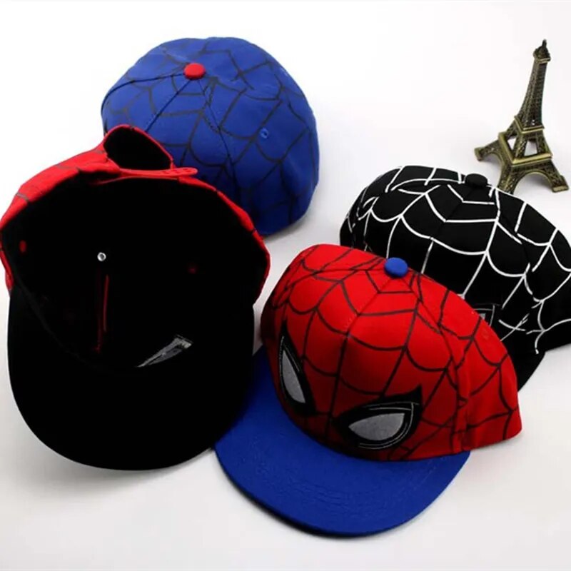 New Anime Disney Hero Cartoon Children Hat Spring Autumn Flat Brim Cap Hip-hop Baseball Cap Spiderman Marvel Boy Gifts