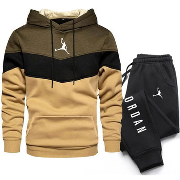 2023 New Winter Men's Clothing Men Sets Printing Hoodie Set Fleece Sweatshirt Casual Sport Sweatpants Mens Tracksuits