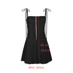 Suninheart Summer A  Line Short Dresses 2024 New Arrivals Casual Pleated One-piece Dress Gown Black Birthday Holiday Dress Women