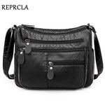 New Casual Women Bag Soft Leather Shoulder Bags Multi-pocket PU Handbag Female Crossbody Messenger Bags Bolsa