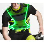 Cycling LED Reflective Vest Running Gear with Pouch USB Charging & Adjustable Waist with 3 LED Glowing Modes Reflective Straps