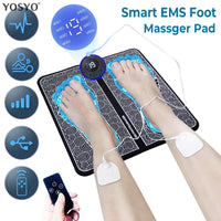 Remote Controlled EMS Foot Massage Pad for Pain Relief Foot Acupoint Massage Electric Current Stimulation Neck and Back Patch