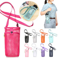 Portable Sport Water Bottle Cover Mesh Cup Sleeve Pouch With Strap Mobile Phone Bag Visible Bag Outdoor Camping Accessories