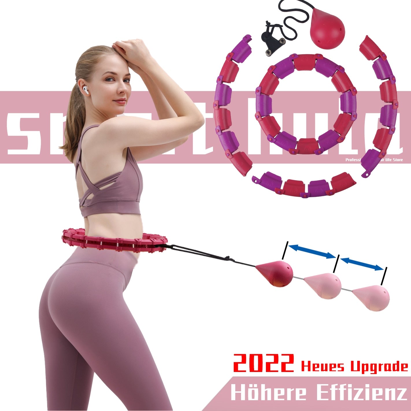 28 Smart Adjustable Sport Hoops Abdominal Thin Waist Exercise Detachable Hola Massage Fitness Hoop Gym Home Training Loss Weight